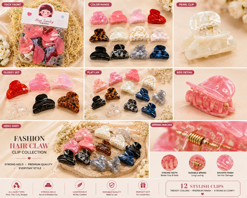 VishEn Pearl Petals Hair Claw Collection