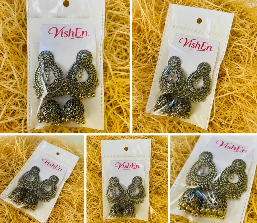 VishEn Royal Jhumka Earrings